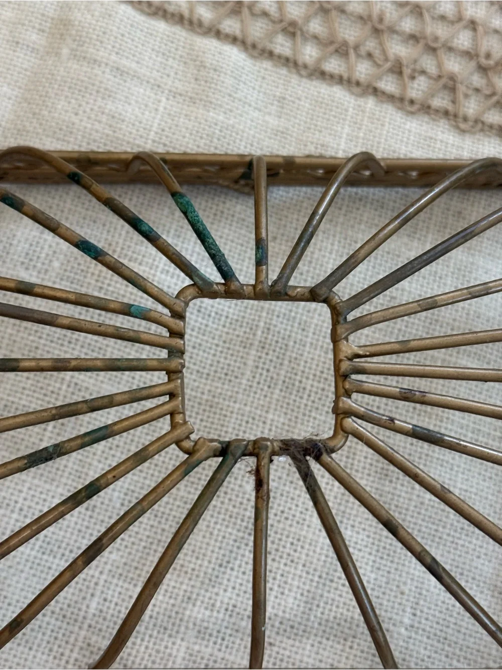 Decorative Metal Wire Basket - Antique Brass Finish